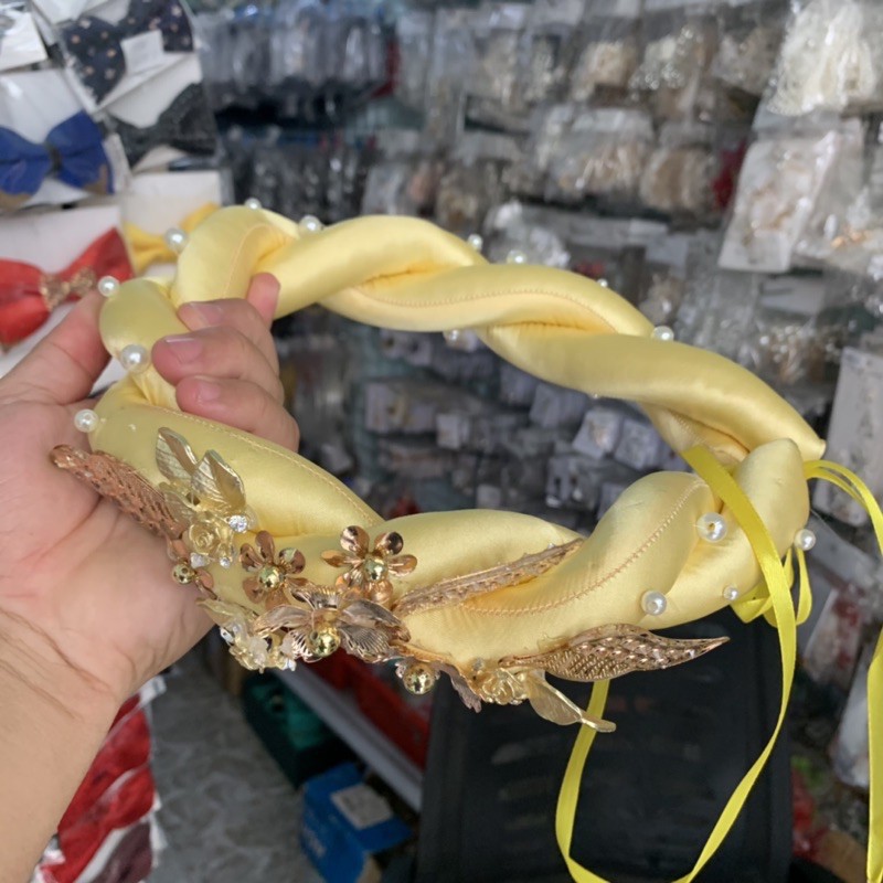 [HCM]Mấn mỹ nhân cài tóc cô dâu màu vàng đính hoa đồng giangpkc