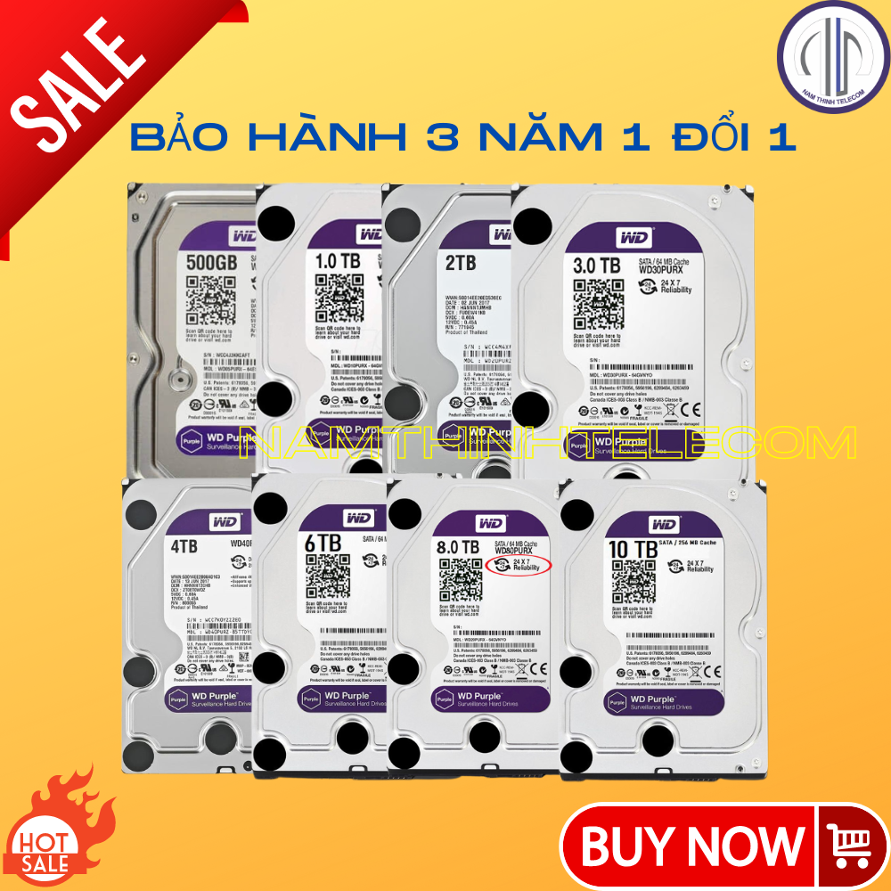 Ổ cứng HDD Western Seagate 500GB 1TB 2TB chuyên dùng cho camera chính hãng