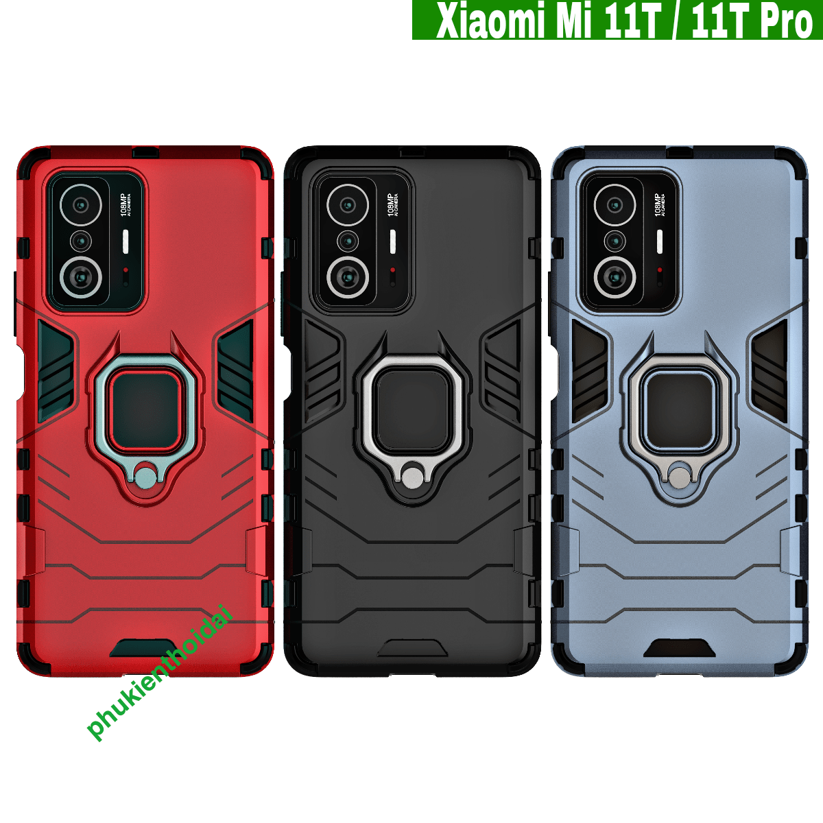 Ốp lưng Xiaomi Mi 11T / Mi 11T Pro Iron Man Iring chống sốc giá đỡ xem phim cao cấp