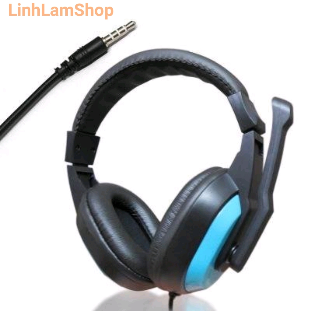 Tai nghe game thủ 471ĐT chụp tai có mic thoại 1 jack 3.5 tiện lợi đầu cắm 3 khắc tích hợp âm thanh micro và tai nghe dùng tốt cho điện thoại máy tính và laptop