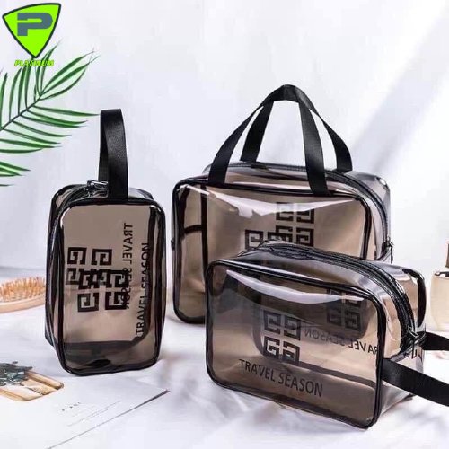 Set 3 túi trong suốt đựng đồ, mỹ phẩm du lịch thời trang