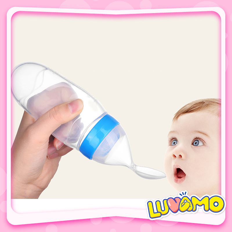 Bình Thìa Ăn Dặm Bón Cháo Đút Bột Uống Sữa Chất Liệu Silicon An Toàn Cao Cấp Ds02