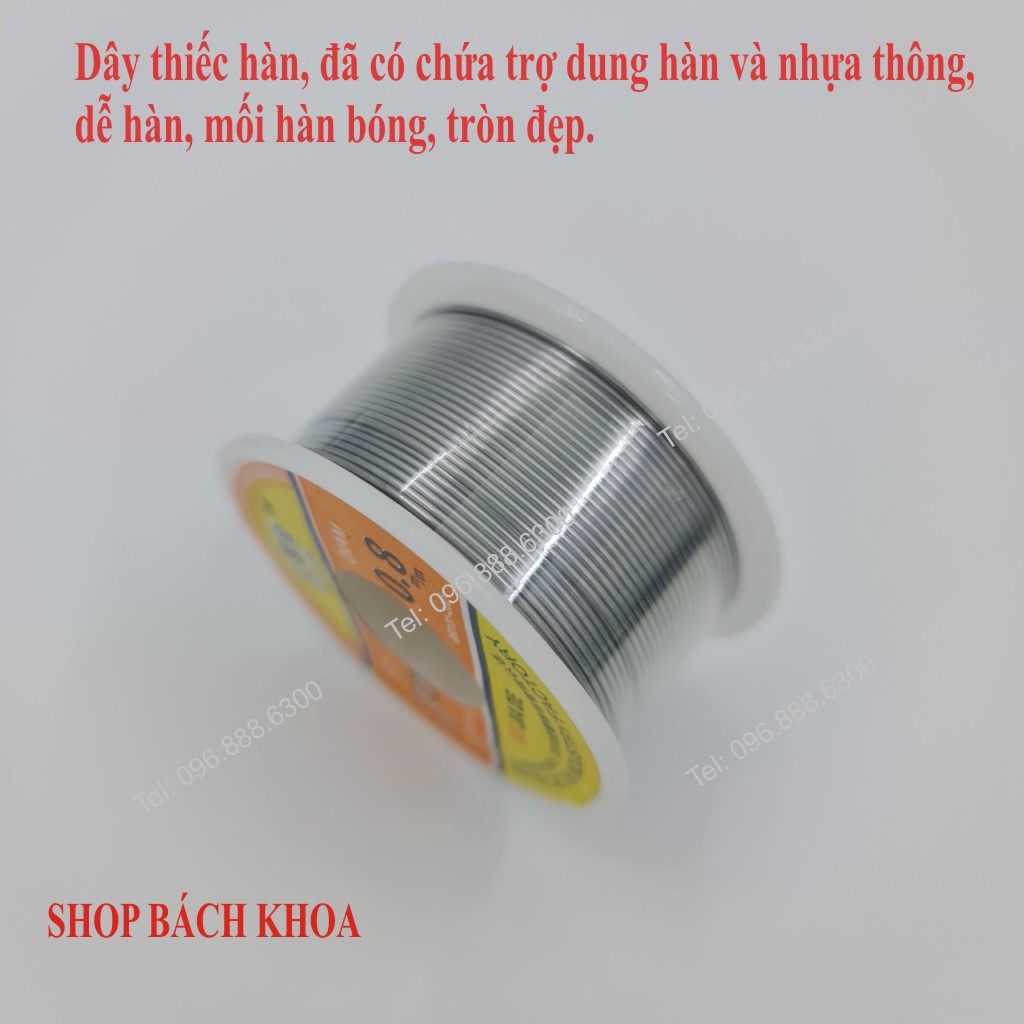 Cuộn thiếc dây 100g 0.8mm hàn điện tử. Shop Bách Khoa