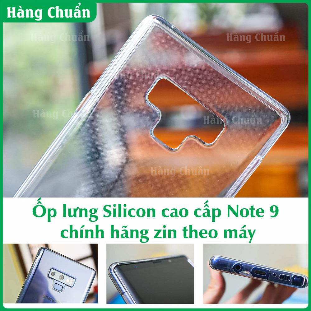 Hàng Chuẩn - Note 9 Ốp lưng silicon dẻo trong suốt chính hãng Samsung zin theo máy chống va đập xước