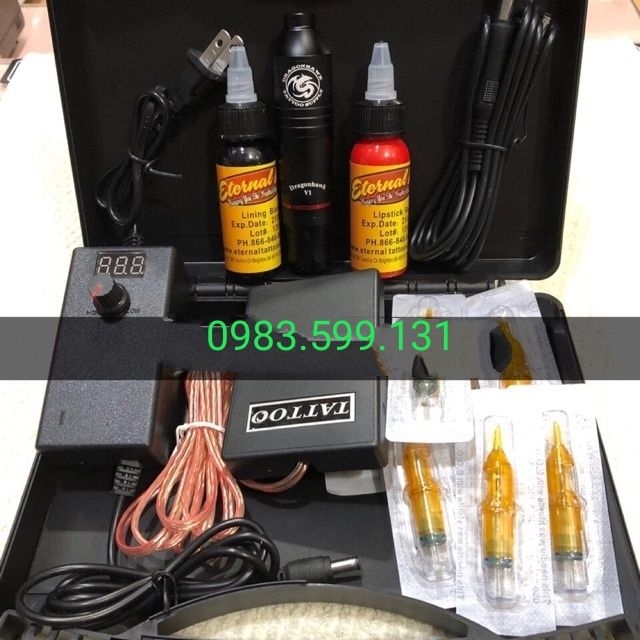 Combo hộp máy xăm Pen Dragonhawk V1 - máy xăm body đa năng