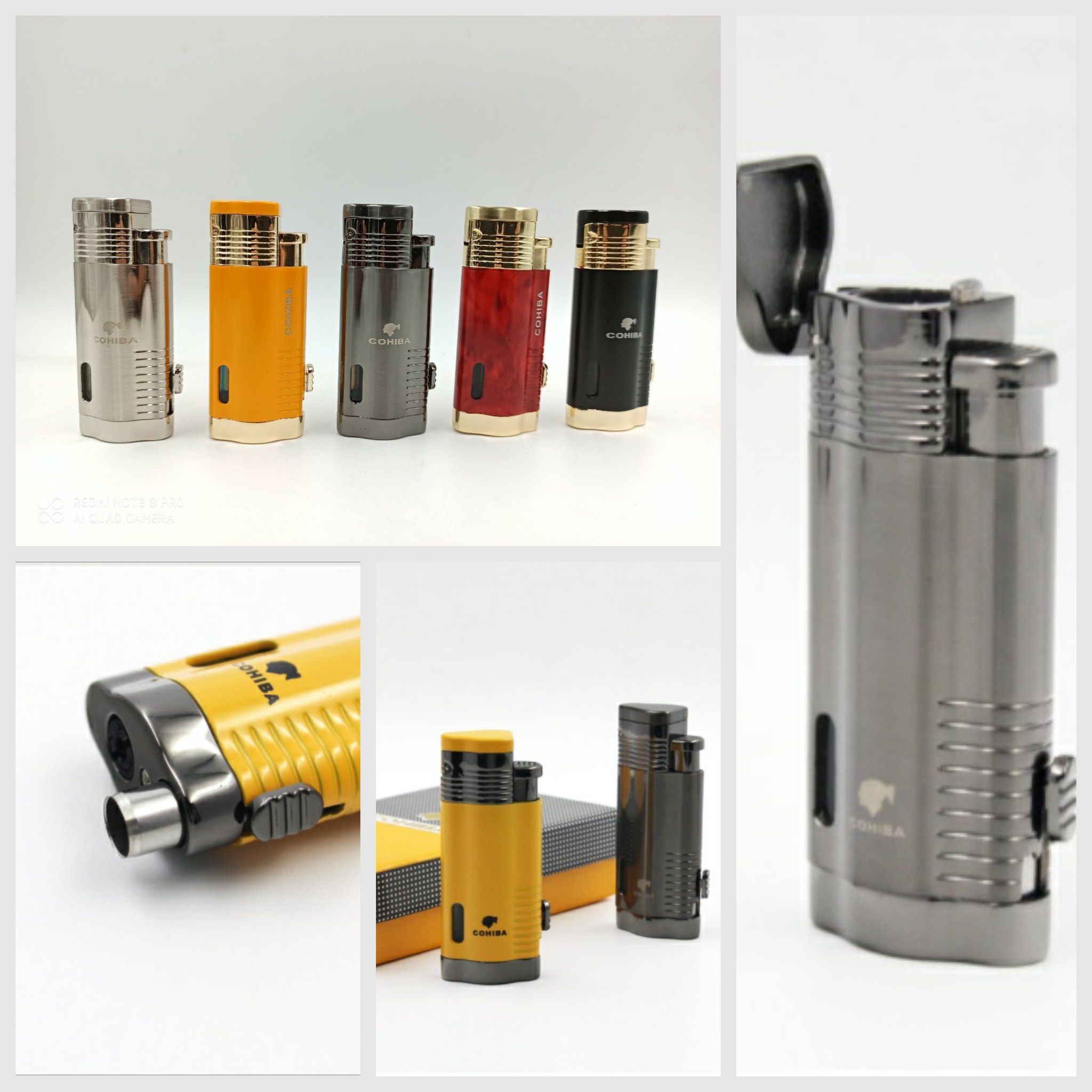 Bật lửa khò xiga 3 tia kèm đục cob 360