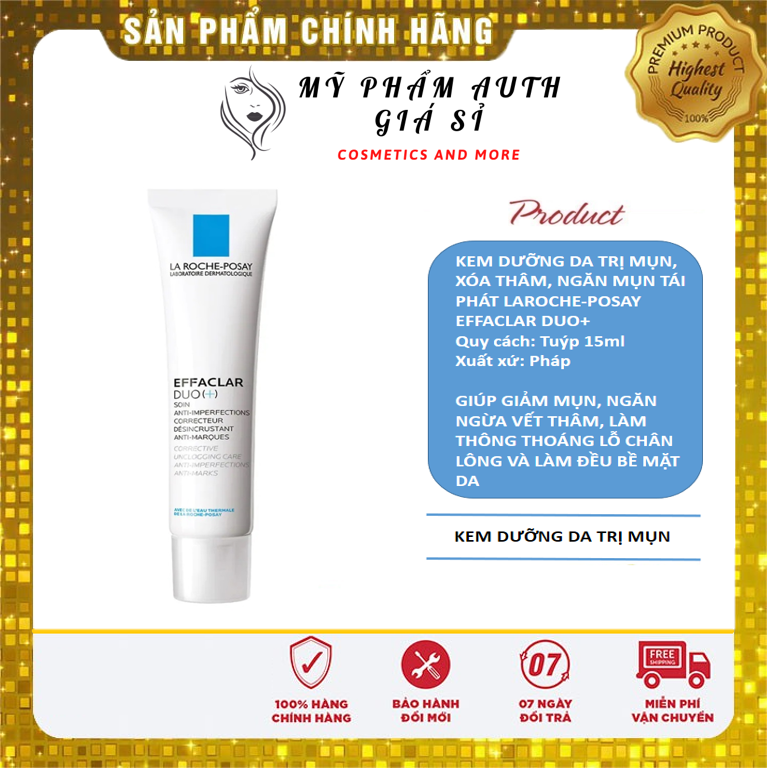 [CHÍNH HÃNG GIÁ SỈ] Kem Dưỡng Da Ngừa Mụn Xóa Thâm Laroche-Posay Effaclar Duo + Pháp 15ml