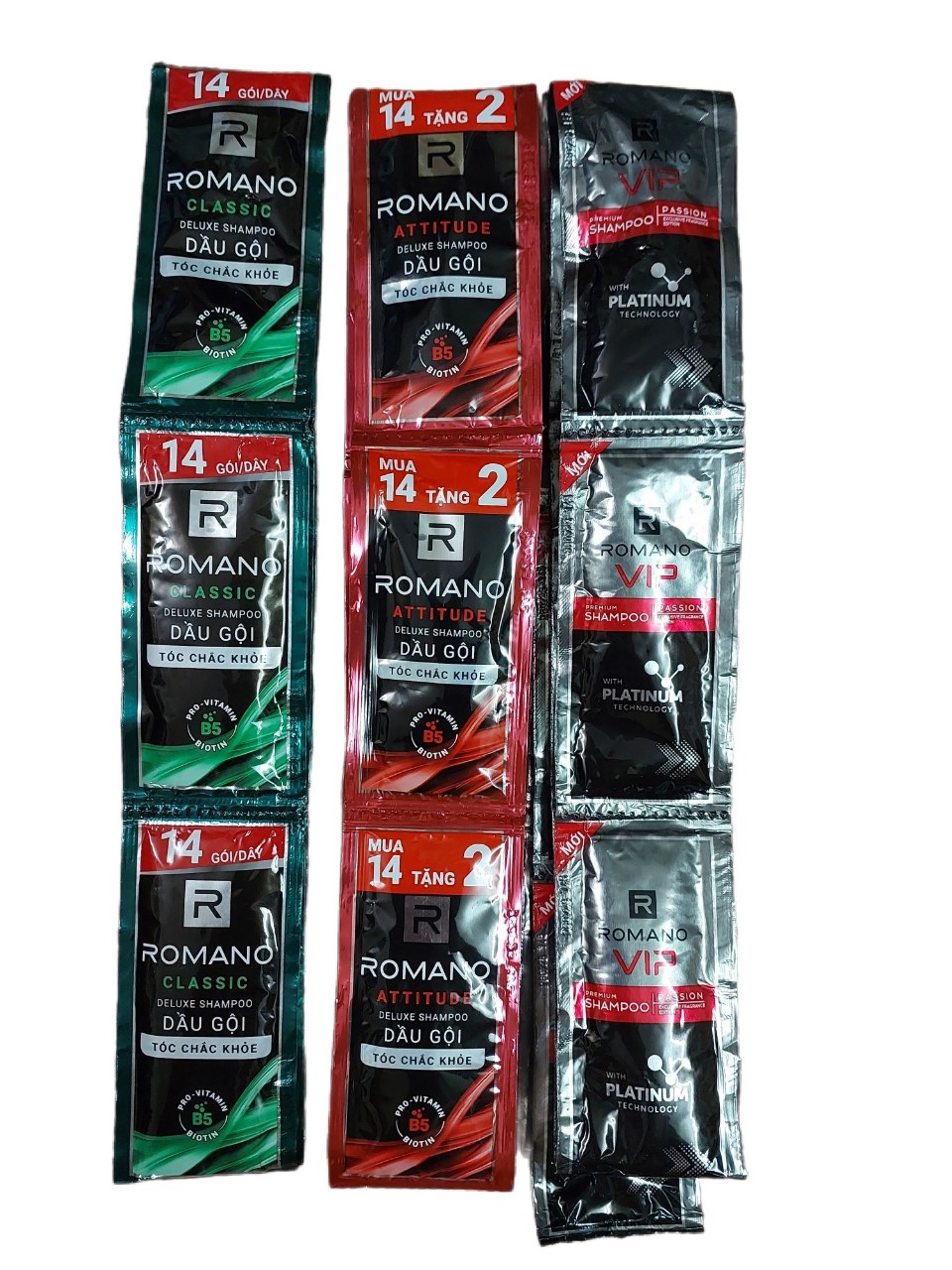 Combo 12 gói dầu gội Romano