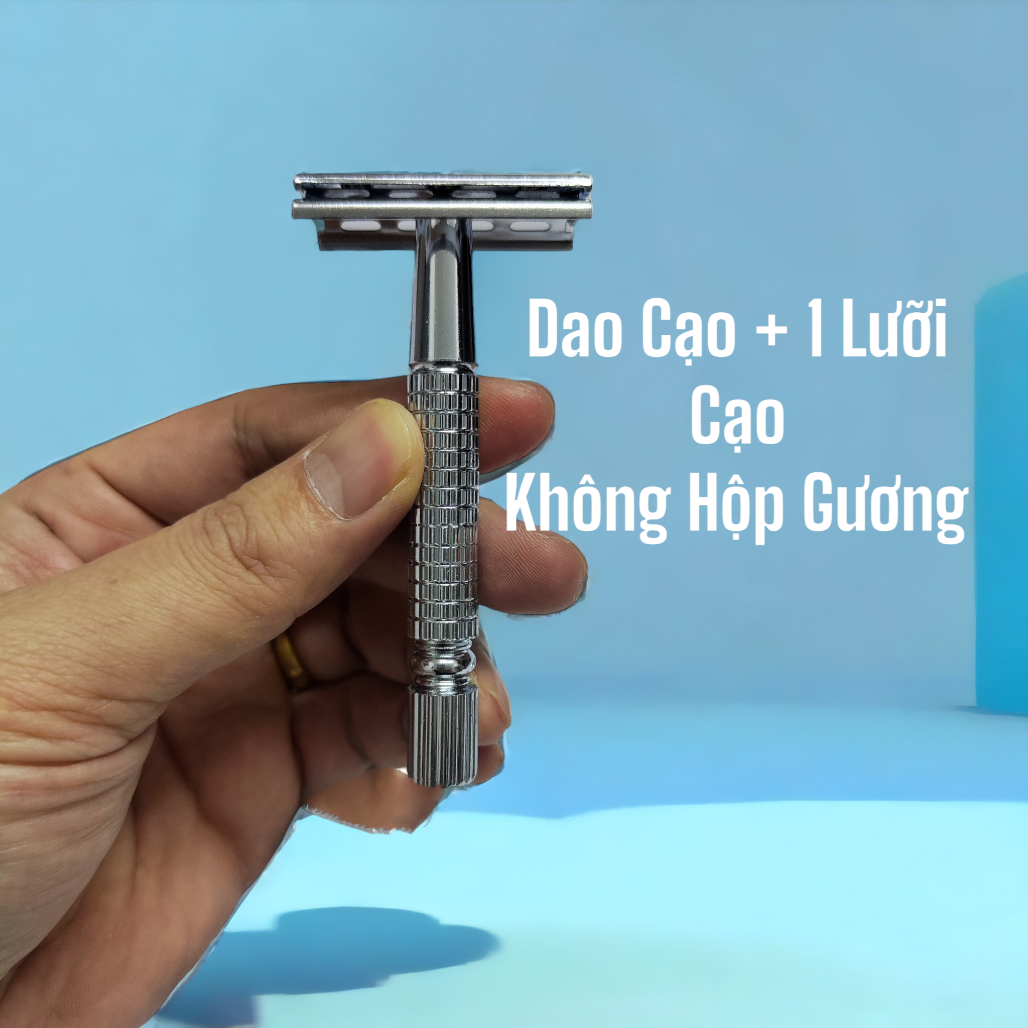 Dao cạo râu inox cổ điển chính hãng cán tháo rời