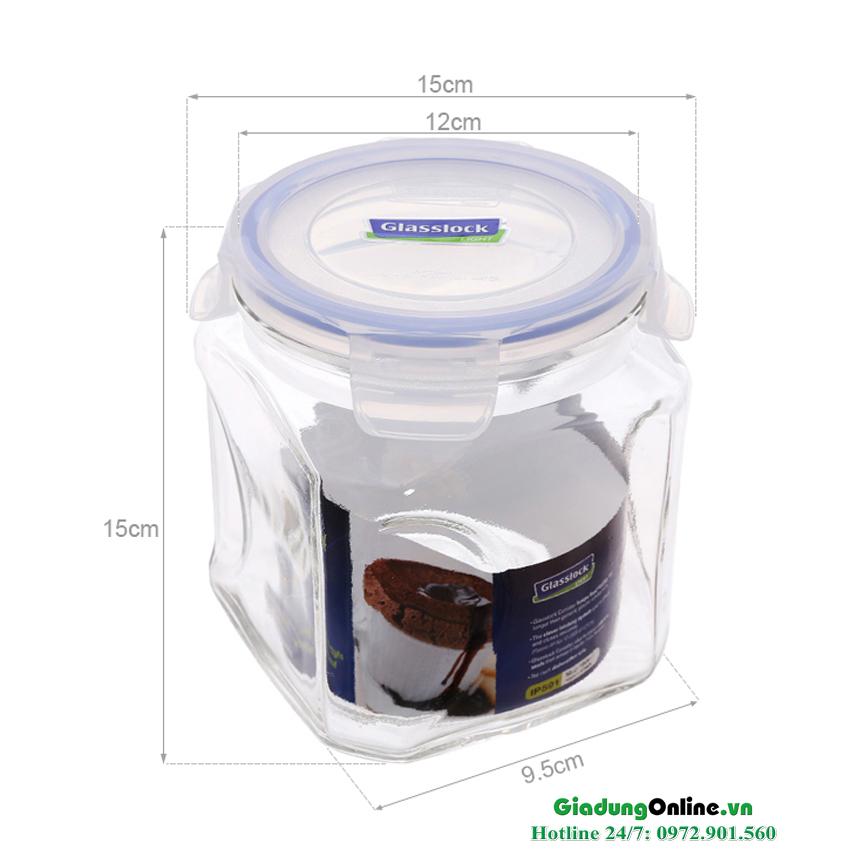 Hũ thủy tinh glasslock ip591 1500ml hàn quốc - larva store