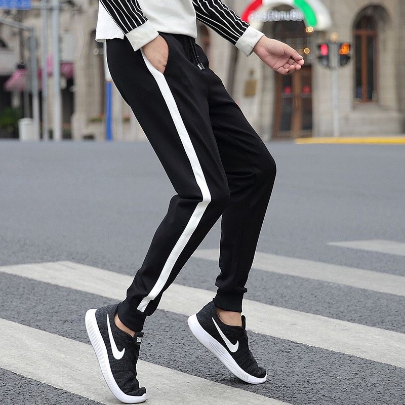 [HCM]Quần Thể Thao Nam Nữ Phối 1 Sọc Chất Thun Thời Trang Teen Fashion