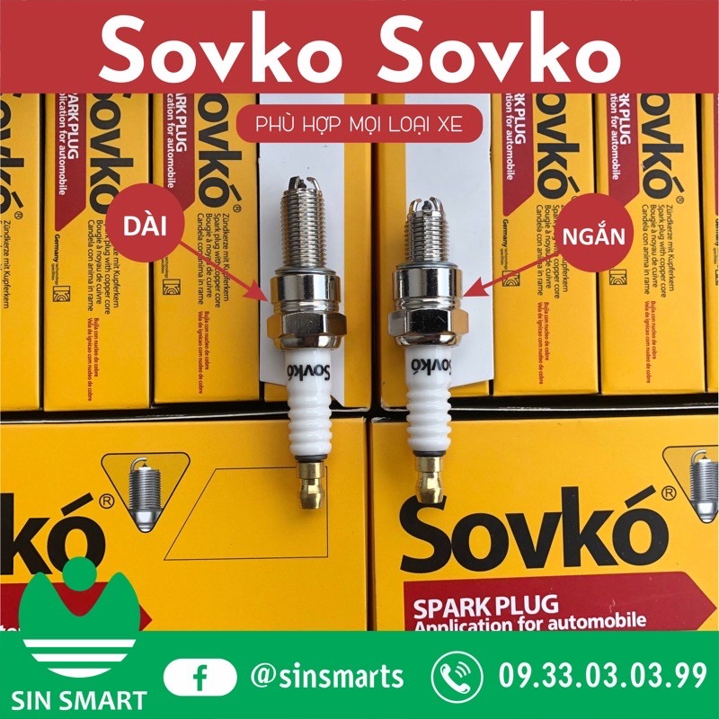 Bugi 3 chấu sovko cho xe máy hàng đức nhập khẩu