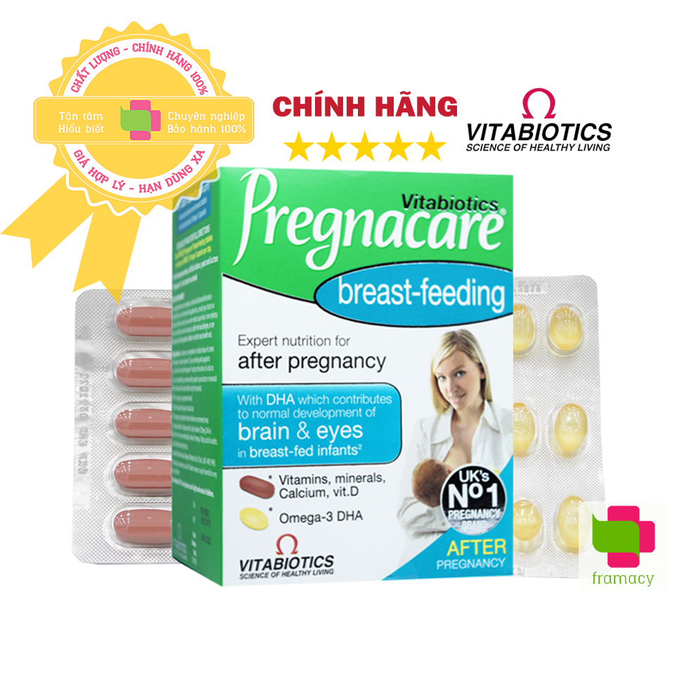 Vitamin tổng hợp Pregnacare Breastfeeding Anh giúp lợi sữa và tăng cường đề kháng cho mẹ cho con bú sau sinh