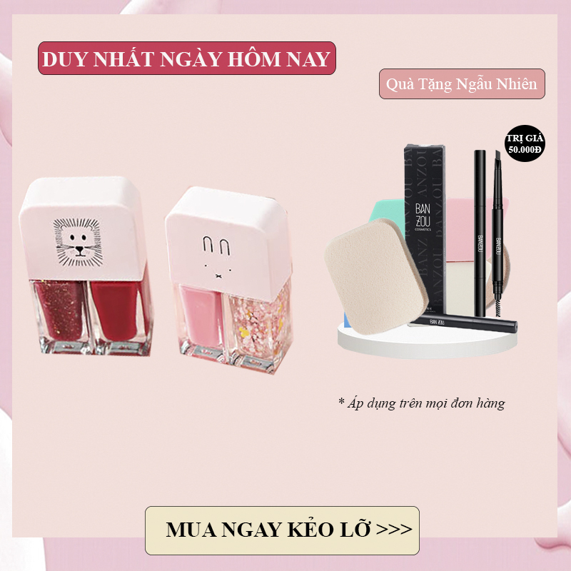 Sơn móng tay set 2 trong 1 lọ FREESHIP TOÀN QUỐC, cực cute, siêu sang chảnh KHUYẾN MÃI 3 NGÀY (BẢO HÀNH 1 ĐỔI 1)