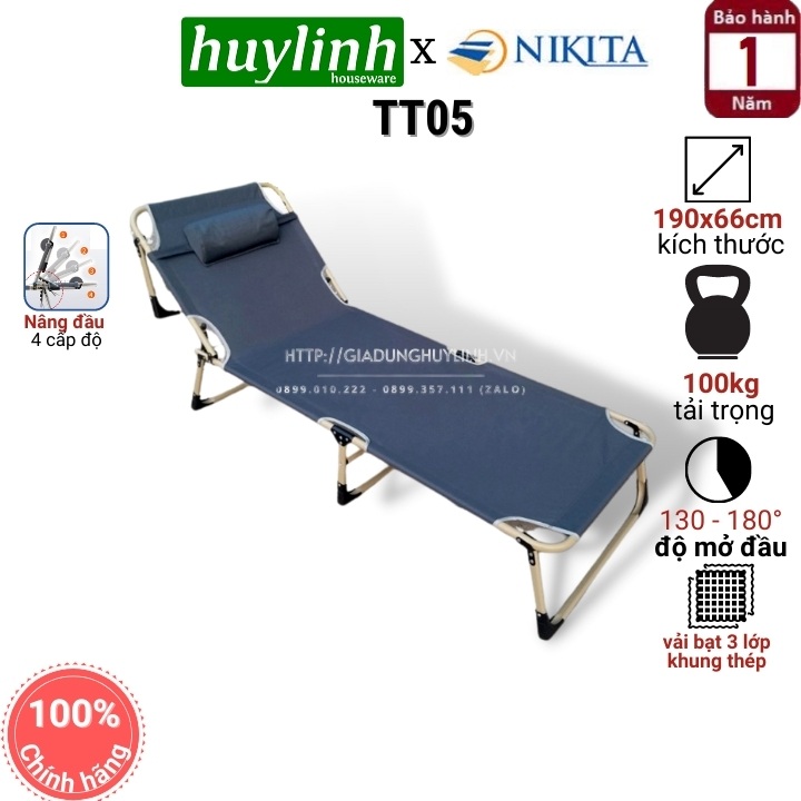 Giường xếp gấp văn phòng nikita tt05 - 190x66cm