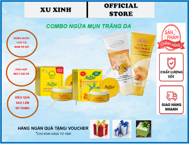 Combo 2 hộp kem mụn miss white mẫu mới 2022 12g có tặng kèm