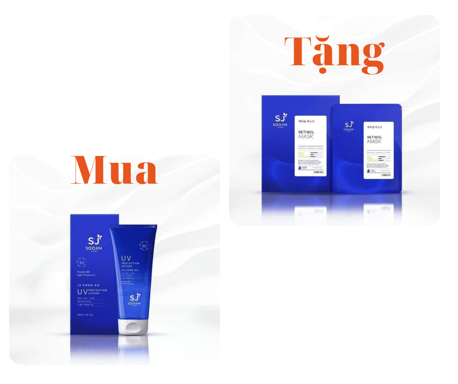 Kem chống nắng Soojin - Mua 1 tặng 1 mặt nạ Retinol