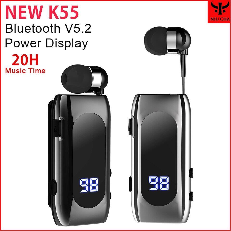 Niu cha tai nghe không dây k55 pk f920 pro tai nghe bluetooth 5.2 di động có thể thu gọn tai nghe game thủ chạy bộ thể thao rung thời gian nghe nhạc 20h