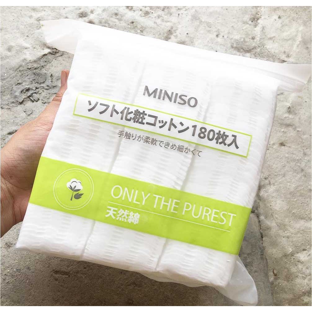 Bông tẩy trang miniso túi zip 180 miếng