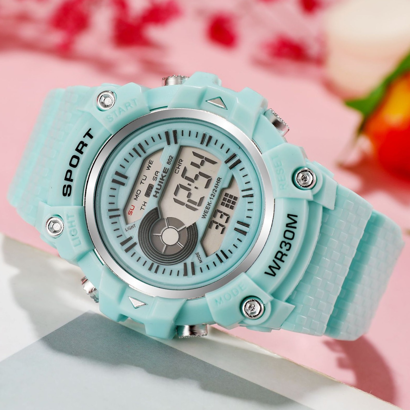 Đồng hồ điện tử nữ - nam Crnaira N088 đèn led sáng xem giờ ban đêm, đầy đủ chức năng xem giờ lịch ngày tháng thứ báo thức và bấm giờ thể thao dây nhựa silicon dẻo dễ đeo