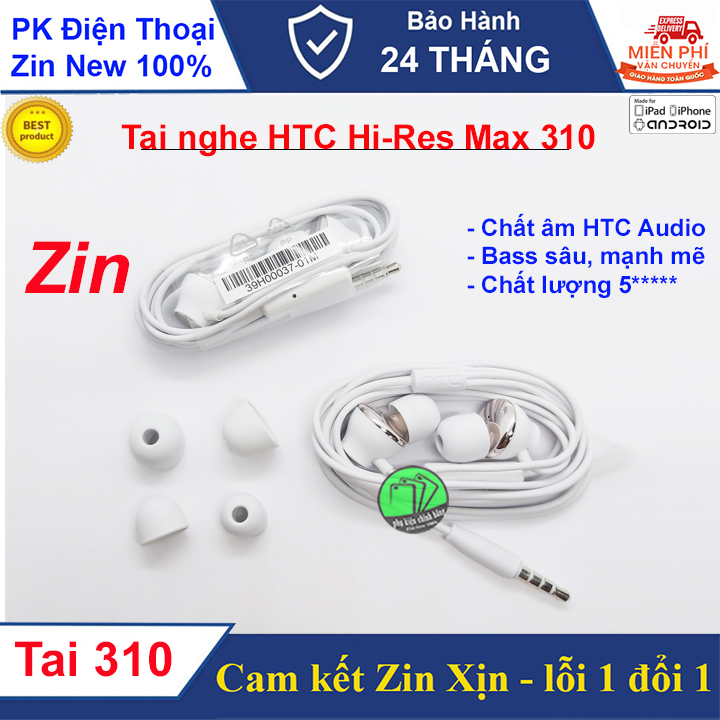 Tai nghe HTC Hi-Res MAX 310 TẶNG KÈM 2 bộ núm tai, Nguyên SEAL - Cam kết Chuẩn Zin máy