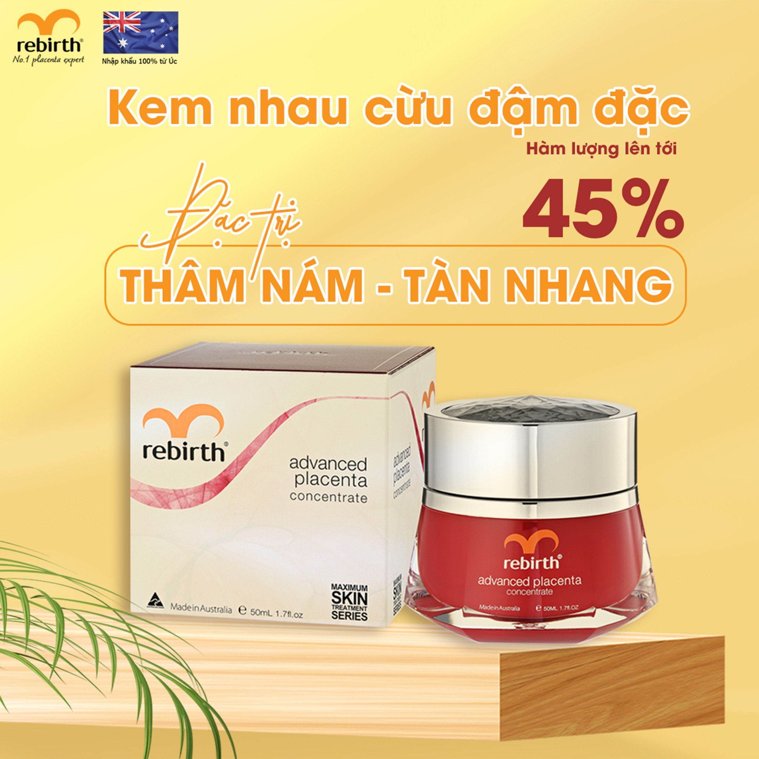 Kem mờ nám nhau thai cừu đậm đặc Rebirth Advanced Placenta Concentrate (50ml)