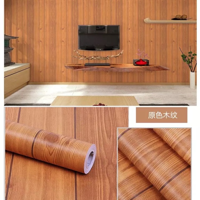 Compo 20 m decal giả gỗ nâu keo sẵn khổ 45 cm