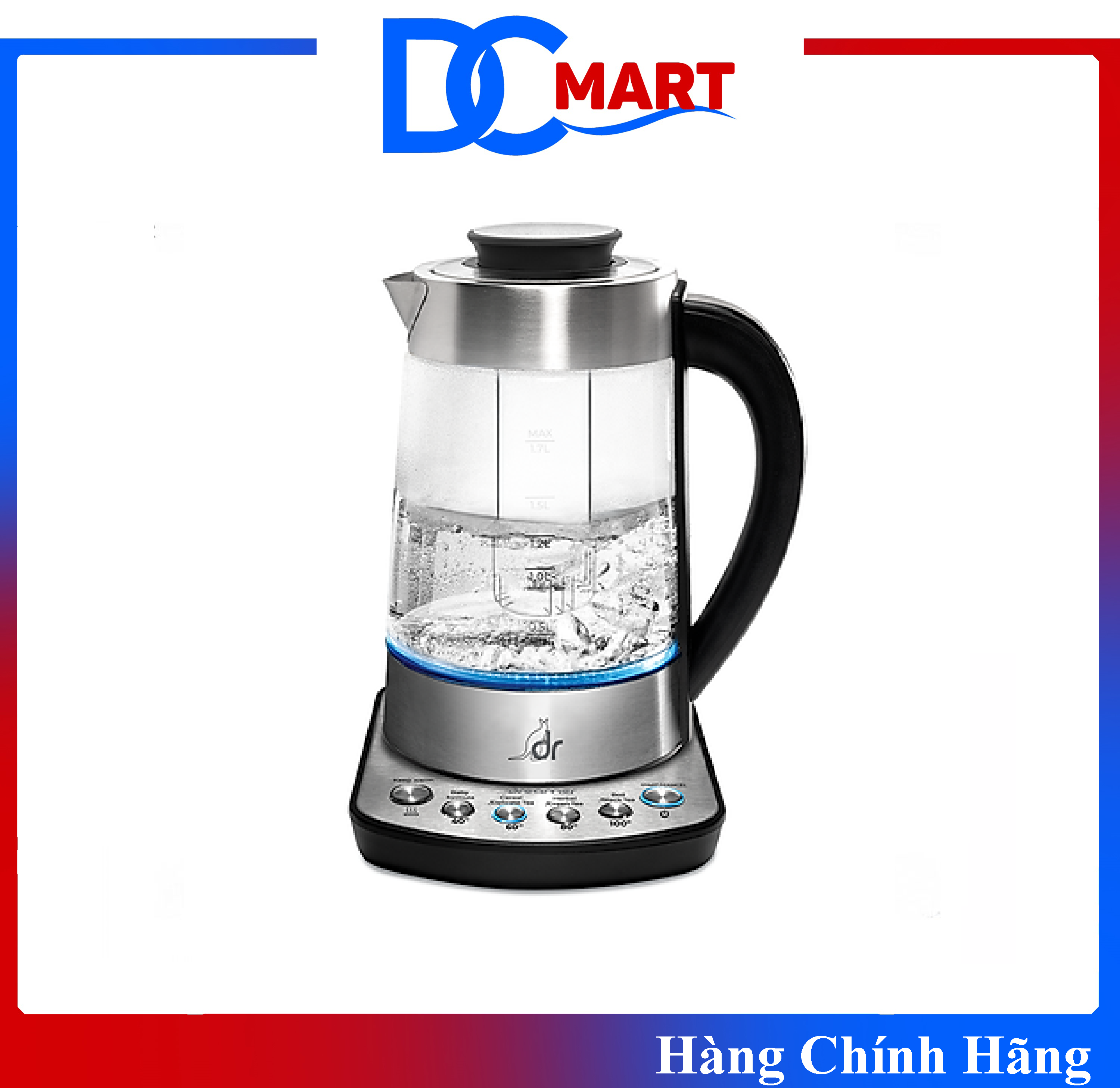 Bình đun nước thông minh, pha sữa, lọc trà dreamer smart kettle dk-s17d/w - hàng chính hãng