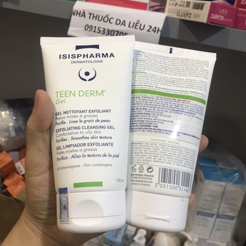 Isis pharma teen derm gel 150ml sữa rửa mặt