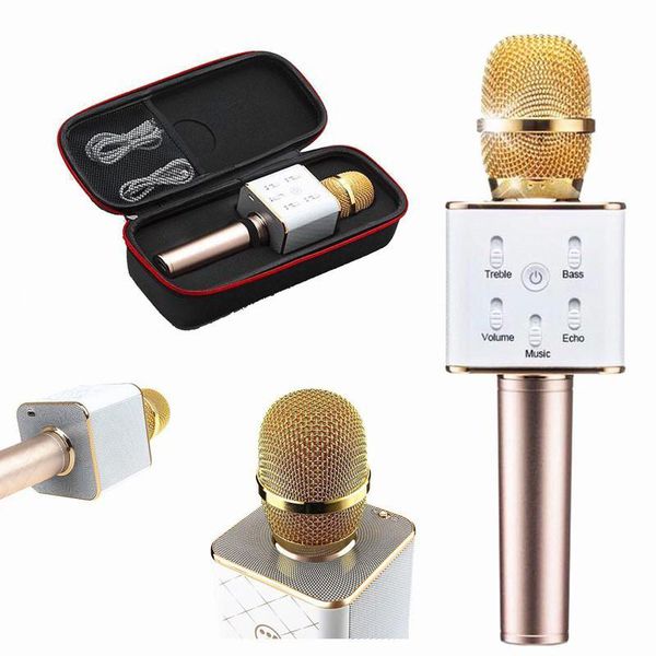 [HCM]Micro hát karaoke trên điện thoại di động Micro Karaoke Tích Hợp Loa Q7 có thể kết nối với điện thoại di động  máy tính bằng blutooth hoặc jack 3.5 mm