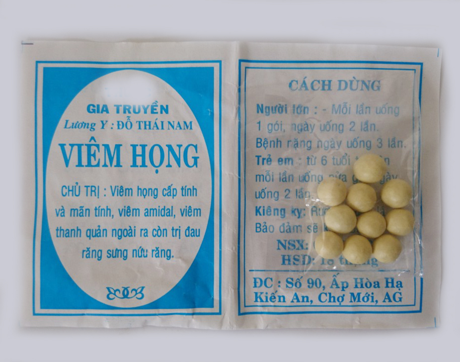 50 gói viêm họng,viêm amidan Đỗ Thái Nam chính gốc