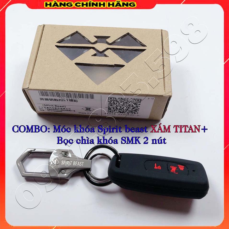 ( COMBO 2 Món SH350i ) Bọc Chìa Khóa Silicon Smartkey SH 350 và Móc Chìa Khóa Spirit beast Chính Hãng