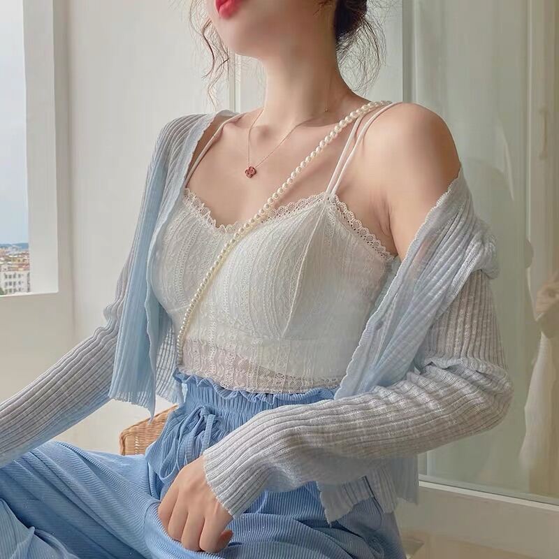 [LAZFLEX1 giảm 30K/149K] Áo bra Đan dây dáng croptop phối ren có lót ngực BrA03