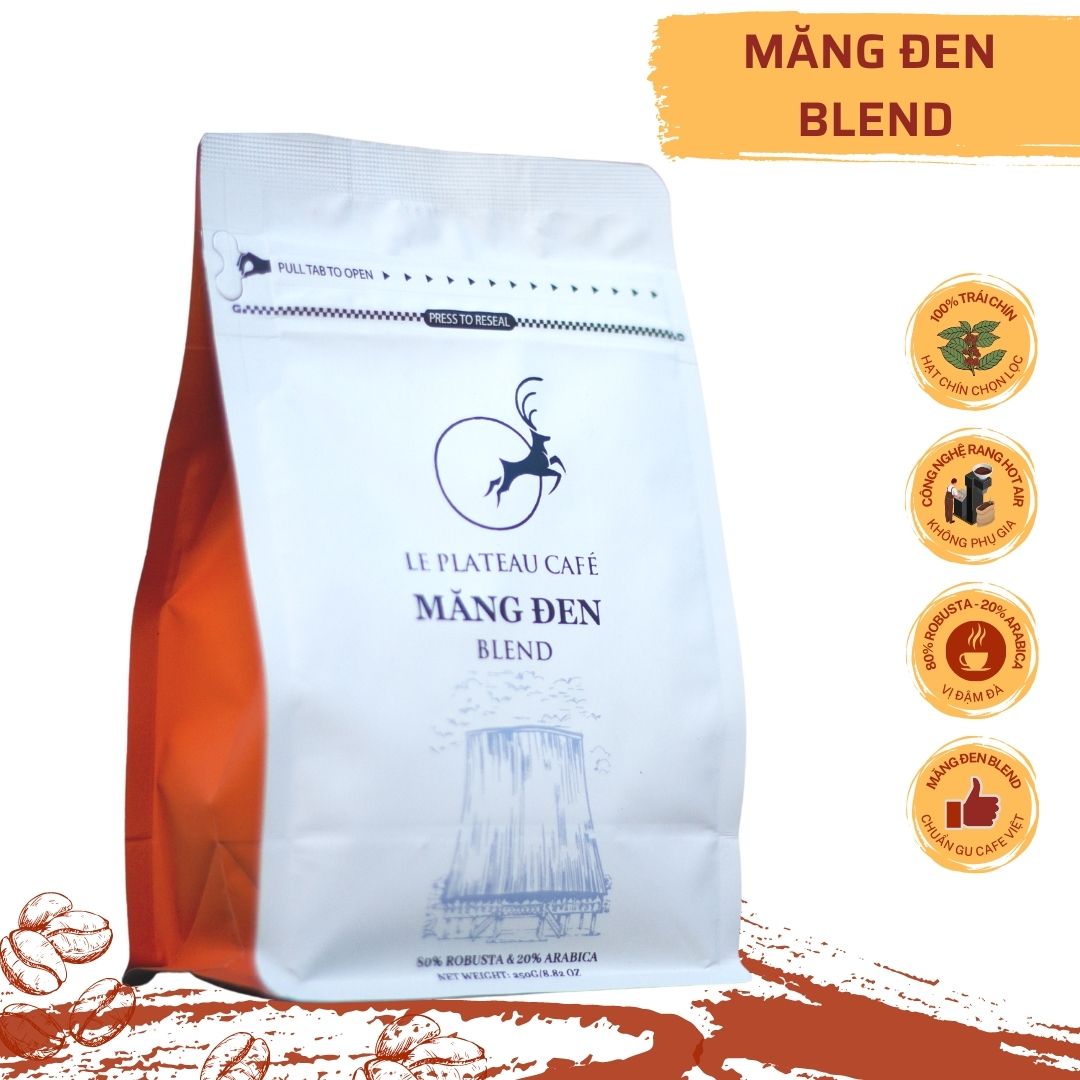 Cà phê măng đen blend 250gr - 100% rang xay nguyên chất