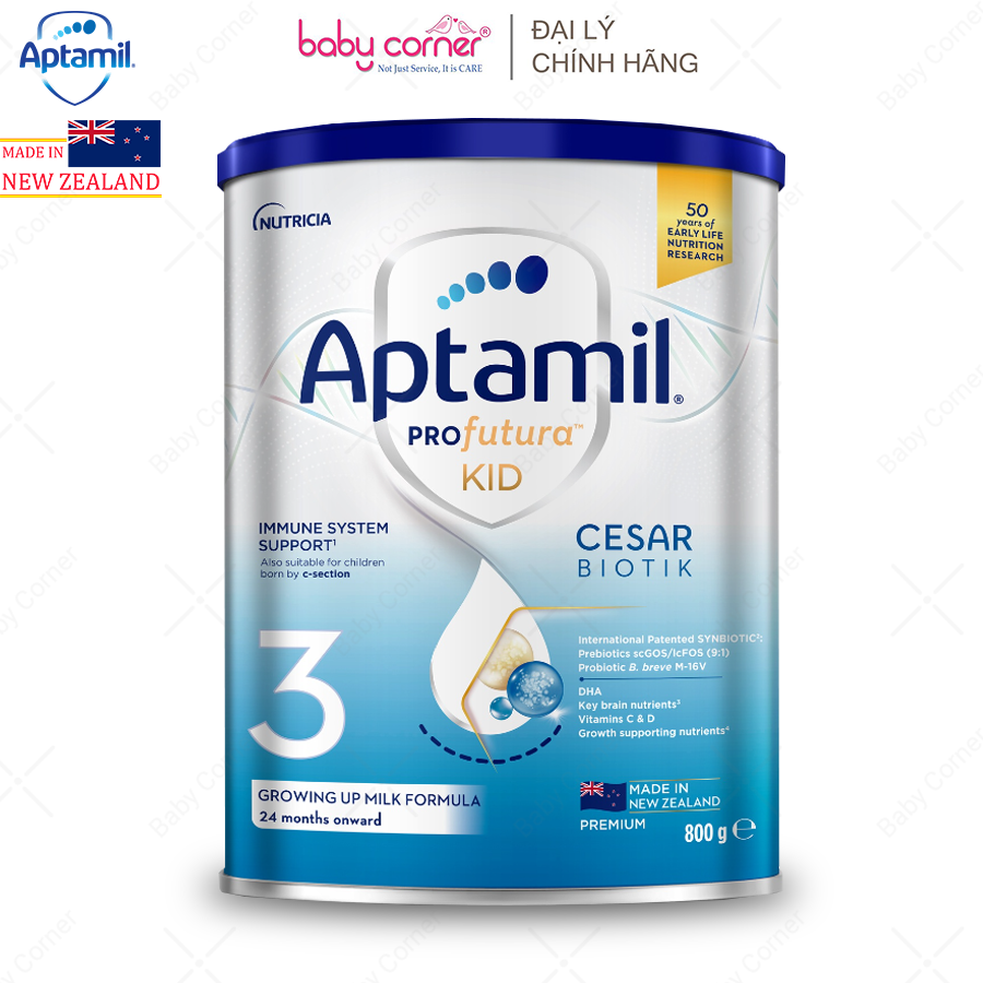 Sữa bột aptamil kid profutura cesar biotik new zealand số 3, 800g, cho bé 2y+
