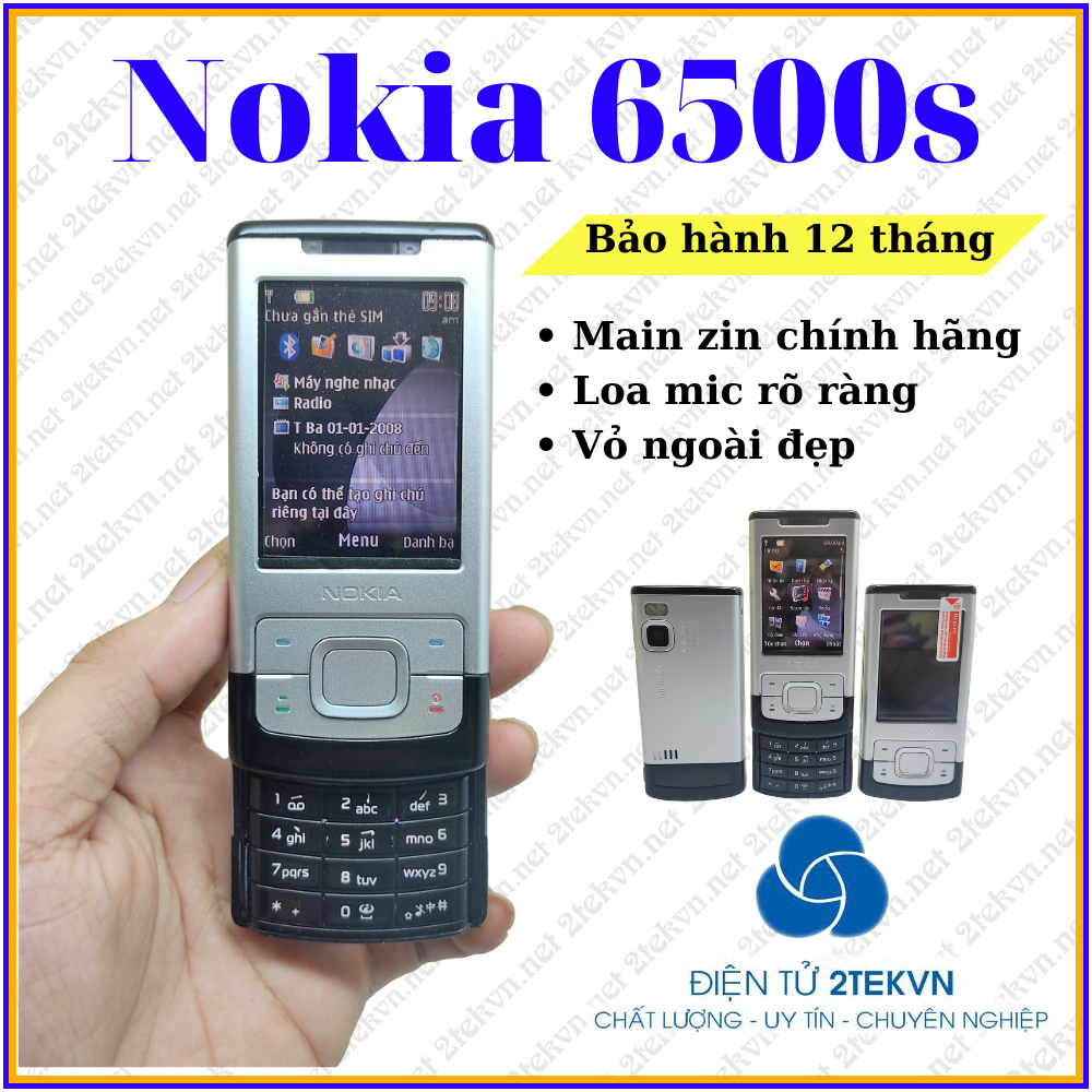 Điện Thoại Nokia 6500 Slide Chính Hãng - Máy Nắp Trượt - Kèm Phụ Kiện