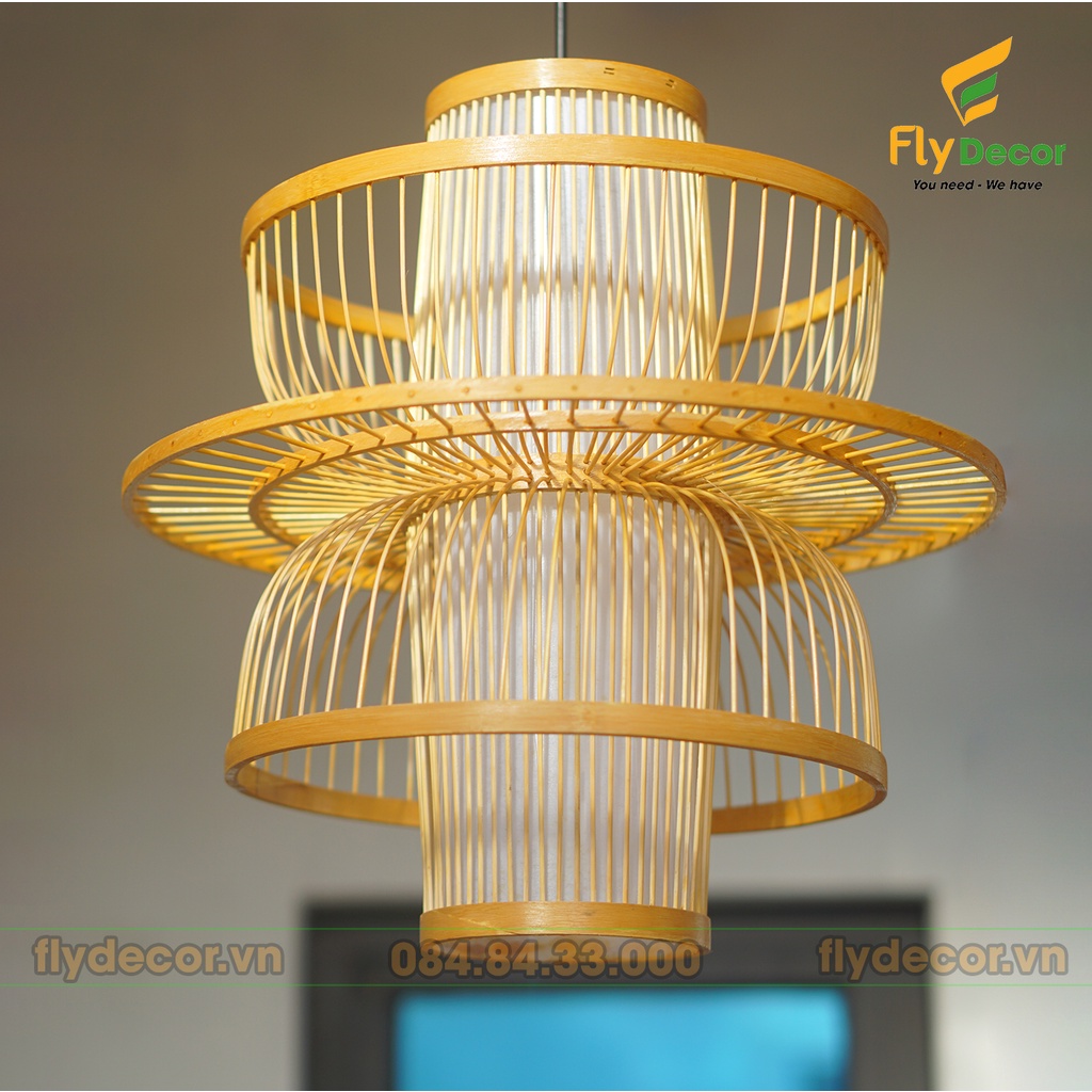 Đèn mây tre thả trần trang trí siêu đẹp hình cánh hoa hồng