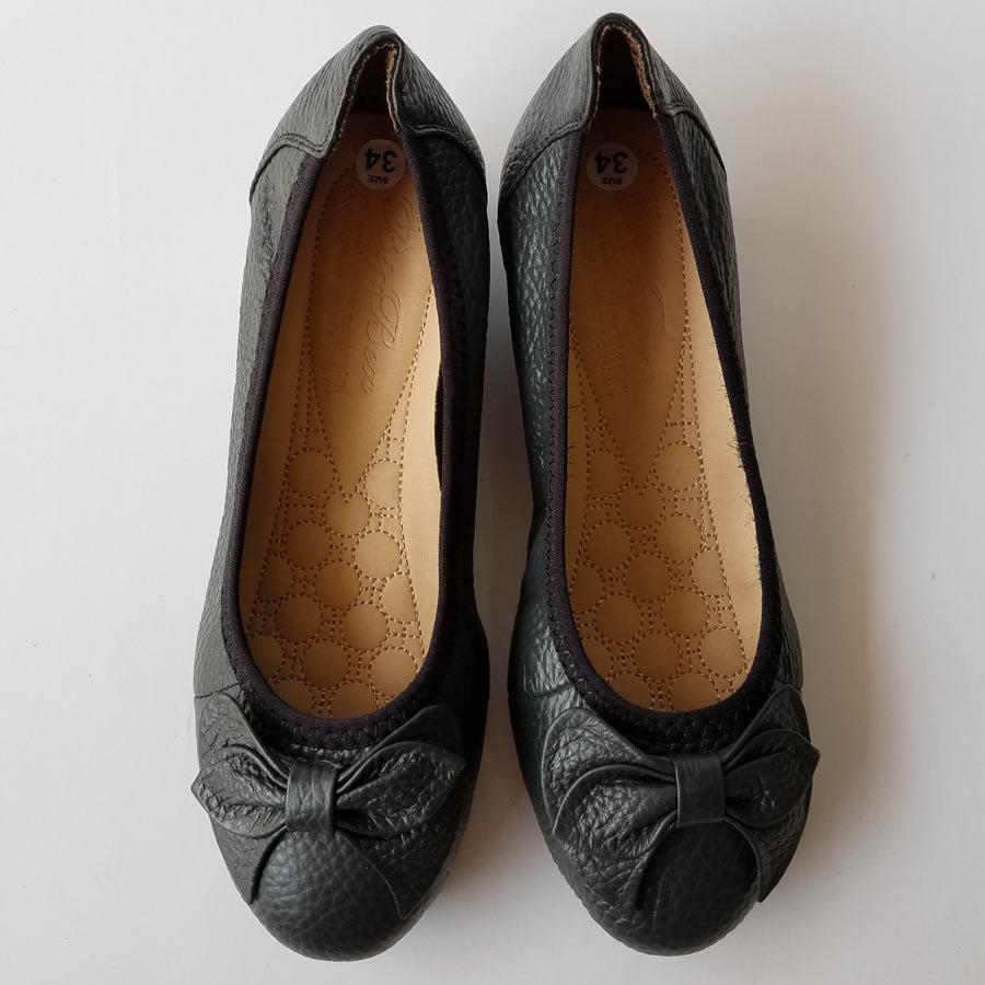 [HCM]Giày Búp Bê Nữ Đế Xuồng Da Bò Thật Cao Cấp Bảo Hành Một Năm