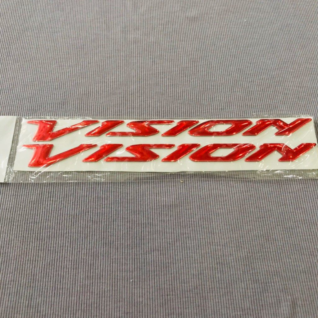 Tem Cặp chữ nhựa dẻo logo Vision màu Đỏ