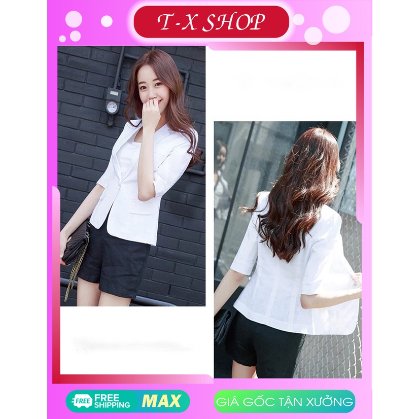 Áo vest blazer tay lửng công sở phong cách hàn quốc