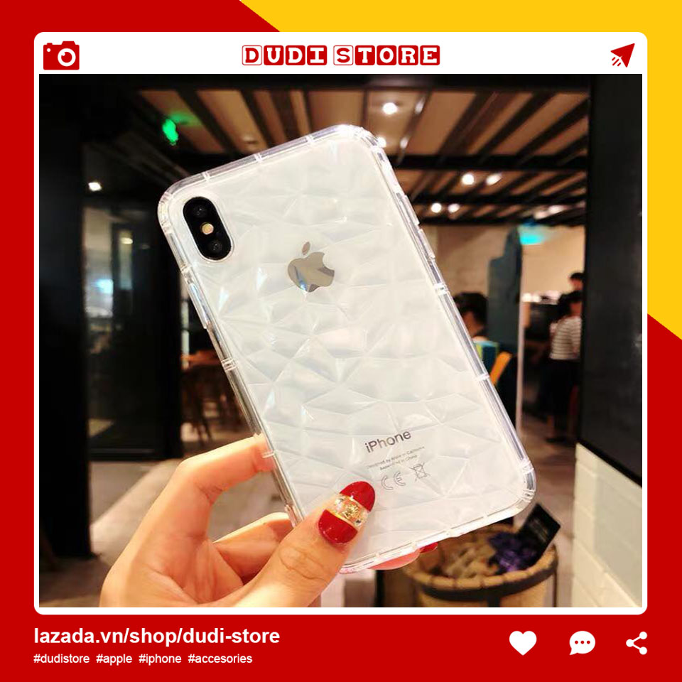 Case Ốp Lưng Silicon Vân Kim Cương trong suốt dành cho điện thoại iphone  6 6 plus 6s 6s plus 7 7 plus 8 8 plus X Xs Xs Max Dudi Store