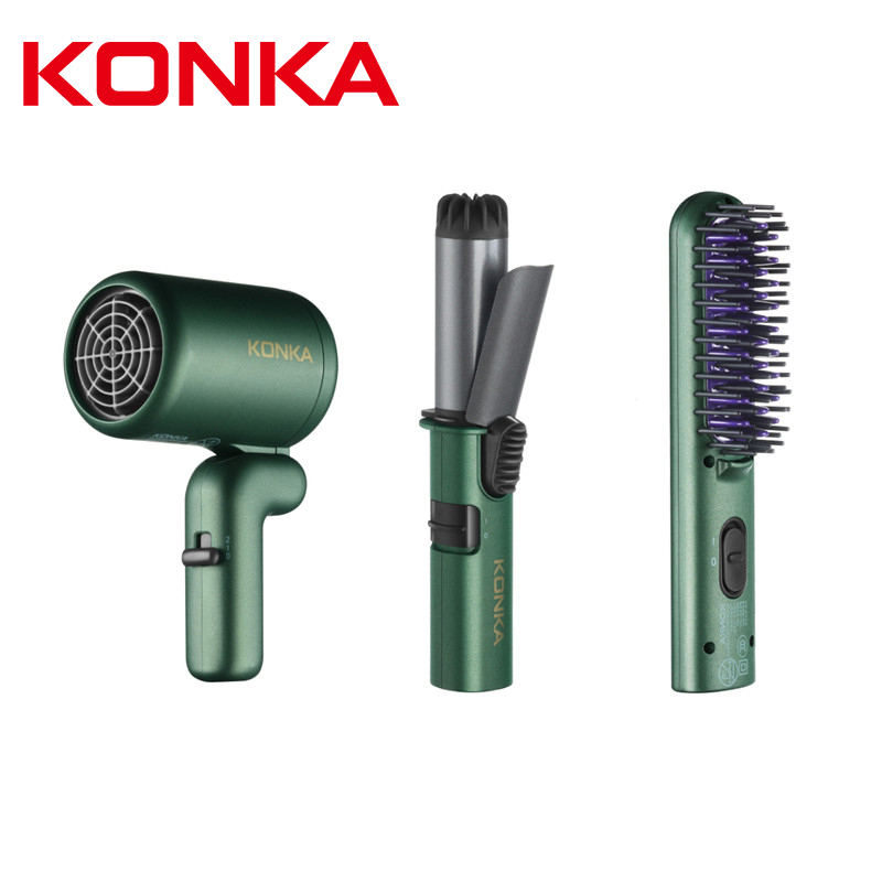 Konka máy sấy tóc konka uốn uốn tóc thẳng lược uốn tóc du lịch bộ làm tóc bộ trái tim kjd087
