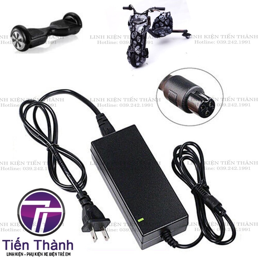 Sạc nhanh cho xe điện cân bằng, xe drift 360 độ nguồn 36-42v-2a