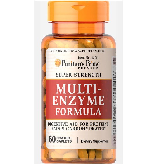 Viên uống bổ sung men tiêu hóa chất béo, đạm, tinh bột của Puritan's Pride - Multi enzyme formula 60v c(08--2022)