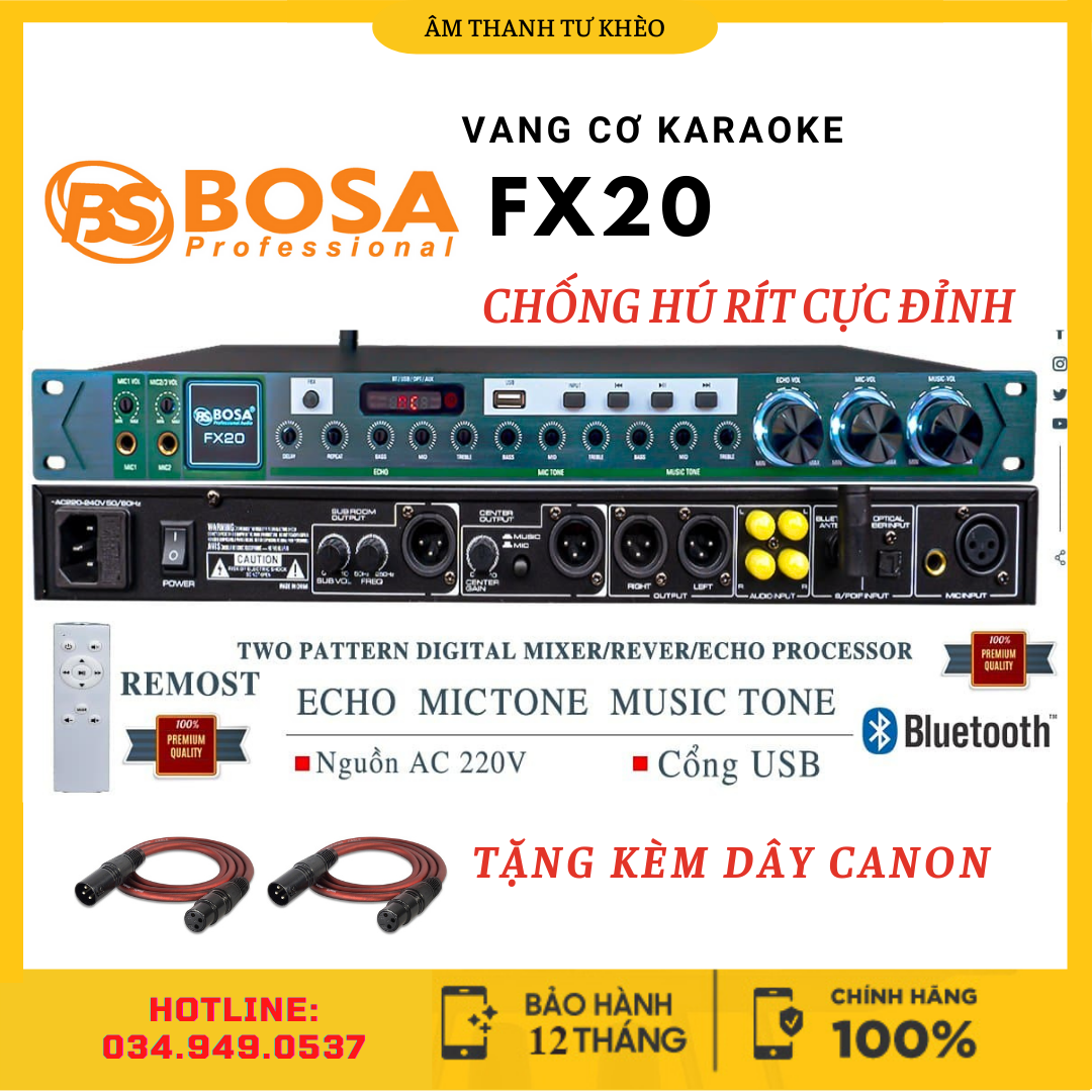 Vang Cơ BOSA FX20, Vang Cơ Karaoke Giá Rẻ, Chống Hú Micro
