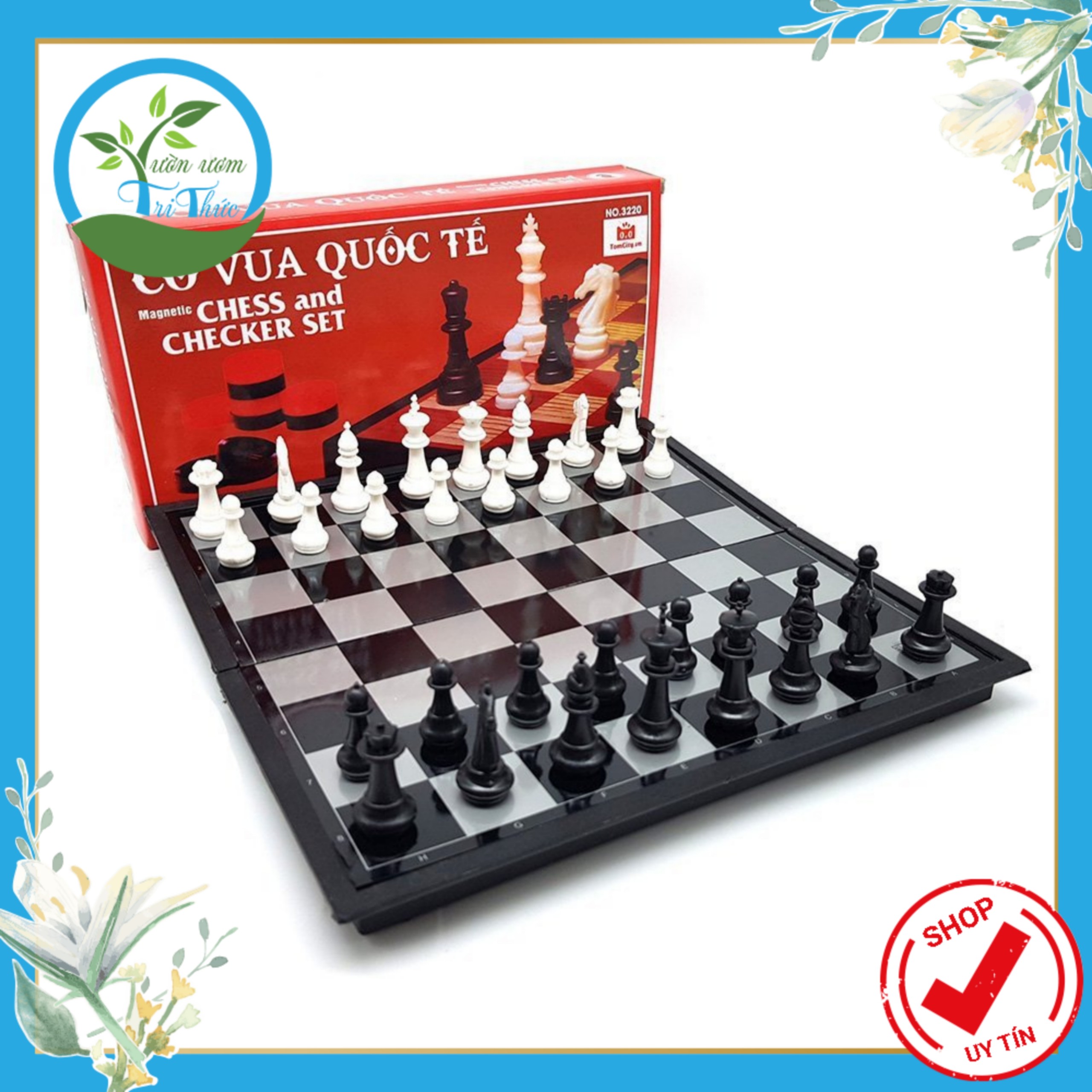 [Freeship + quà tặng] Bộ cờ vua nam châm cao cấp, Trò chơi siêu trí tuệ dành cho trẻ, chất liệu nhựa siêu bền (Nanashop1)