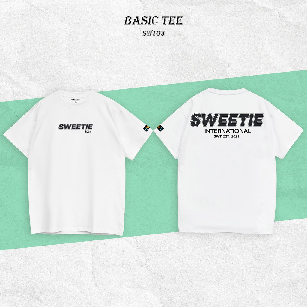 Áo thun sweetie basic tee - trắng - unisex