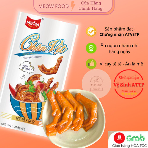 [NEW] Chân Vịt Cay Meow - Chân vịt Việt Nam Món Ăn Vặt Thơm Ngon Đậm Vị với 31.8 gram