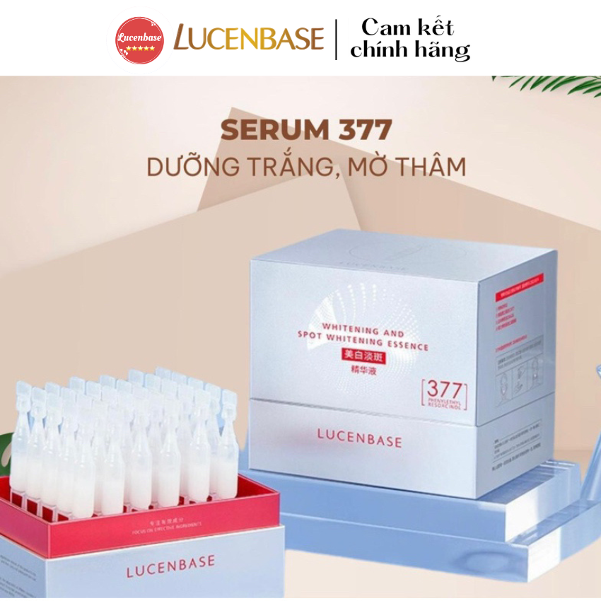 Hộp 30 ống tinh chất serum 377 Lucenbase hỗ trợ làm trắng sáng da, mờ thâm