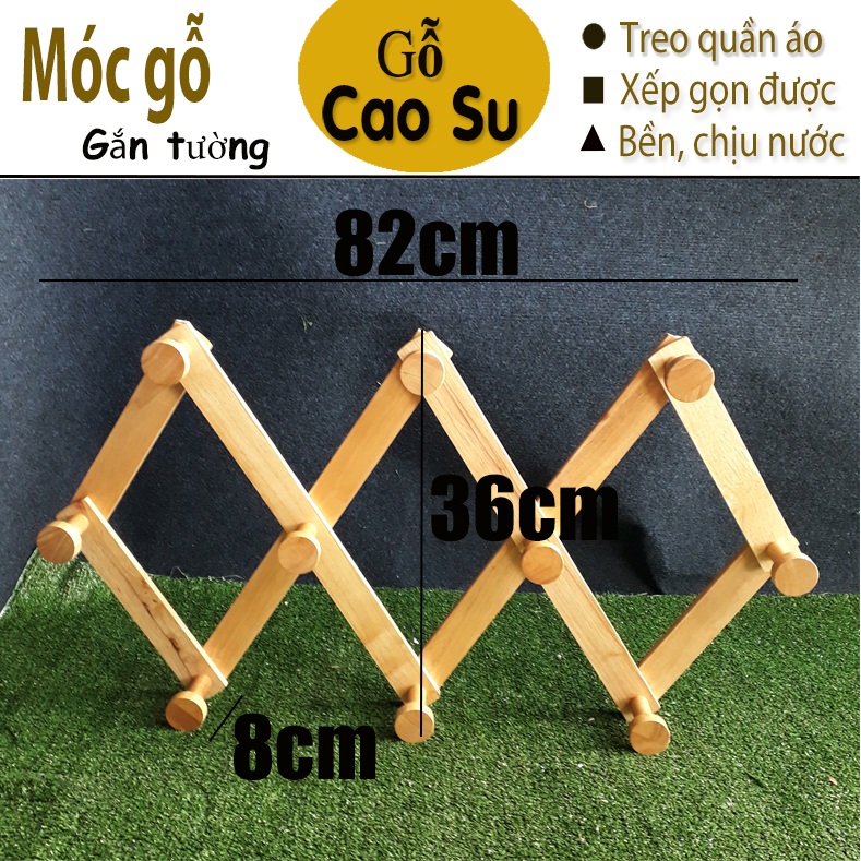 [HCM]Móc treo quần áo gắn tường size lớn bằng gỗ (Gỗ tự nhiên)